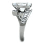 TK1754 - High polished (no plating) Stainless Steel Ring with AAA Grade CZ  in Clear-3
