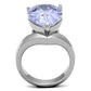TK1755 - High polished (no plating) Stainless Steel Ring with AAA Grade CZ  in Light Amethyst-2