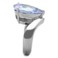 TK1755 - High polished (no plating) Stainless Steel Ring with AAA Grade CZ  in Light Amethyst-3