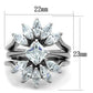 TK1756 - High polished (no plating) Stainless Steel Ring with AAA Grade CZ  in Clear-1