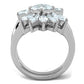 TK1756 - High polished (no plating) Stainless Steel Ring with AAA Grade CZ  in Clear-2