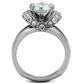 TK1757 - High polished (no plating) Stainless Steel Ring with AAA Grade CZ  in Clear-2