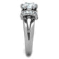 TK1757 - High polished (no plating) Stainless Steel Ring with AAA Grade CZ  in Clear-3