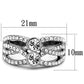 TK1758 - High polished (no plating) Stainless Steel Ring with Top Grade Crystal  in Clear-1
