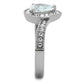 TK1759 - High polished (no plating) Stainless Steel Ring with AAA Grade CZ  in Clear-3