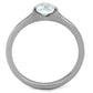 TK1762 - High polished (no plating) Stainless Steel Ring with AAA Grade CZ  in Clear-2