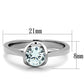TK1763 - High polished (no plating) Stainless Steel Ring with AAA Grade CZ  in Clear-1