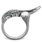 TK1769 - High polished (no plating) Stainless Steel Ring with Top Grade Crystal  in Clear-2
