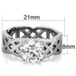 TK1772 - High polished (no plating) Stainless Steel Ring with AAA Grade CZ  in Clear-1