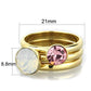 TK1785 - IP Gold(Ion Plating) Stainless Steel Ring with Top Grade Crystal  in White-1