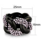 TK1787 - IP Black(Ion Plating) Stainless Steel Ring with Top Grade Crystal  in Light Amethyst-1