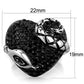 TK1788 - Two-Tone IP Black (Ion Plating) Stainless Steel Ring with Top Grade Crystal  in Jet-1