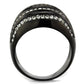 TK1789 - IP Black(Ion Plating) Stainless Steel Ring with Top Grade Crystal  in Black Diamond-2