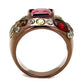 TK1790LC - IP Coffee light Stainless Steel Ring with AAA Grade CZ  in Ruby-2