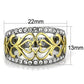 TK1792 - Two-Tone IP Gold (Ion Plating) Stainless Steel Ring with Top Grade Crystal  in Clear-1
