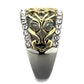TK1792 - Two-Tone IP Gold (Ion Plating) Stainless Steel Ring with Top Grade Crystal  in Clear-3