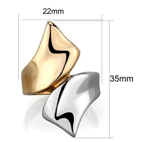 TK1793 - Two-Tone IP Rose Gold Stainless Steel Ring with No Stone-1