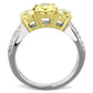 TK1795 - Two-Tone IP Gold (Ion Plating) Stainless Steel Ring with AAA Grade CZ  in Topaz-2