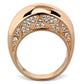 TK1798 - IP Rose Gold(Ion Plating) Stainless Steel Ring with Top Grade Crystal  in Clear-2