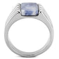 TK1799 - High polished (no plating) Stainless Steel Ring with Semi-Precious Sodalite in Capri Blue-2