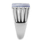 TK1799 - High polished (no plating) Stainless Steel Ring with Semi-Precious Sodalite in Capri Blue-3