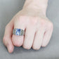 TK1799 - High polished (no plating) Stainless Steel Ring with Semi-Precious Sodalite in Capri Blue-4