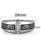 TK1801 - High polished (no plating) Stainless Steel Ring with Top Grade Crystal  in Clear-1