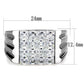TK1803 - High polished (no plating) Stainless Steel Ring with AAA Grade CZ  in Clear-1