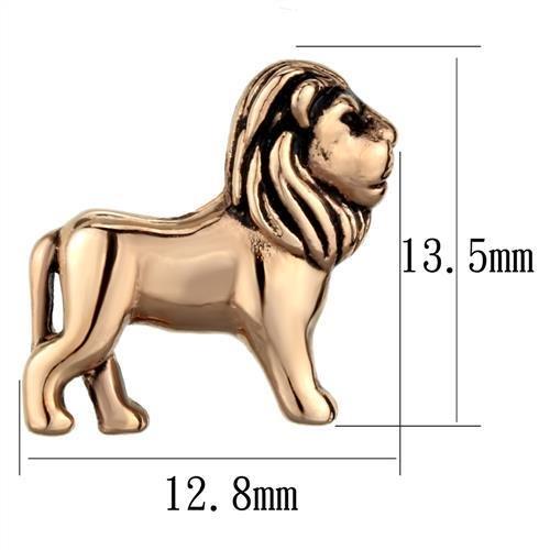 TK1805 - IP Rose Gold(Ion Plating) Stainless Steel Earrings with Epoxy  in Jet-1