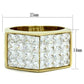 TK1808 - IP Gold(Ion Plating) Stainless Steel Ring with AAA Grade CZ  in Clear-1
