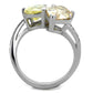 TK1820 - High polished (no plating) Stainless Steel Ring with AAA Grade CZ  in Multi Color-2
