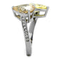 TK1820 - High polished (no plating) Stainless Steel Ring with AAA Grade CZ  in Multi Color-3