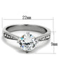 TK1822 - High polished (no plating) Stainless Steel Ring with AAA Grade CZ  in Clear-1