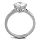 TK1822 - High polished (no plating) Stainless Steel Ring with AAA Grade CZ  in Clear-2