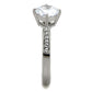TK1822 - High polished (no plating) Stainless Steel Ring with AAA Grade CZ  in Clear-3