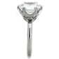 TK1823 - High polished (no plating) Stainless Steel Ring with AAA Grade CZ  in Clear-3