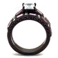 TK1829DC - IP Dark Brown (IP coffee) Stainless Steel Ring with AAA Grade CZ  in Clear-2