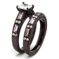 TK1829DC - IP Dark Brown (IP coffee) Stainless Steel Ring with AAA Grade CZ  in Clear-3