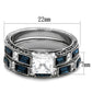 TK1829 - High polished (no plating) Stainless Steel Ring with AAA Grade CZ  in Clear-1