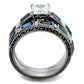 TK1829 - High polished (no plating) Stainless Steel Ring with AAA Grade CZ  in Clear-2