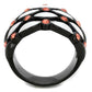 TK1832 - IP Black(Ion Plating) Stainless Steel Ring with Top Grade Crystal  in Garnet-2