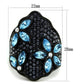 TK1834 - IP Black(Ion Plating) Stainless Steel Ring with Top Grade Crystal  in Sea Blue-1