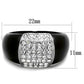 TK1840 - Two-Tone IP Black (Ion Plating) Stainless Steel Ring with Top Grade Crystal  in Clear-1