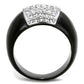 TK1840 - Two-Tone IP Black (Ion Plating) Stainless Steel Ring with Top Grade Crystal  in Clear-2