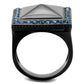TK1841 - IP Black(Ion Plating) Stainless Steel Ring with Top Grade Crystal  in Montana-2