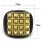 TK1842 - IP Gold+ IP Black (Ion Plating) Stainless Steel Ring with No Stone-1