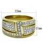 TK1845 - Two-Tone IP Gold (Ion Plating) Stainless Steel Ring with Top Grade Crystal  in Clear-1