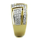 TK1845 - Two-Tone IP Gold (Ion Plating) Stainless Steel Ring with Top Grade Crystal  in Clear-3