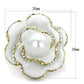 TK1847 - IP Gold(Ion Plating) Stainless Steel Ring with Synthetic Pearl in White-1