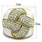 TK1848 - IP Gold(Ion Plating) Stainless Steel Ring with Top Grade Crystal  in Clear-1